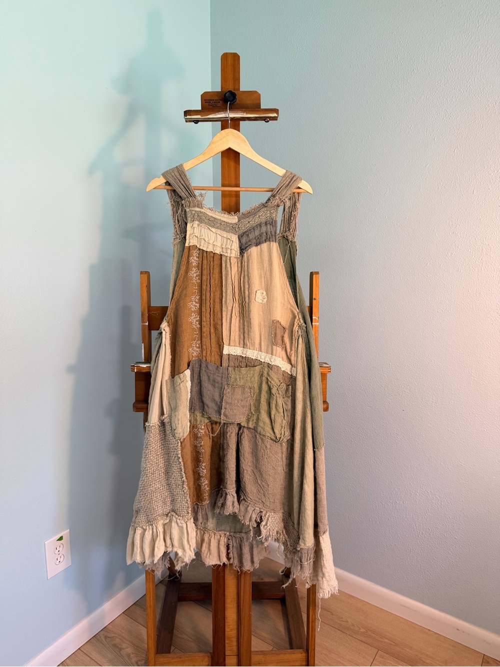 Boho Patchwork Sleeveless Maxi Dress - Neutral Earth Tones-100% linen. GORGEOUS✨